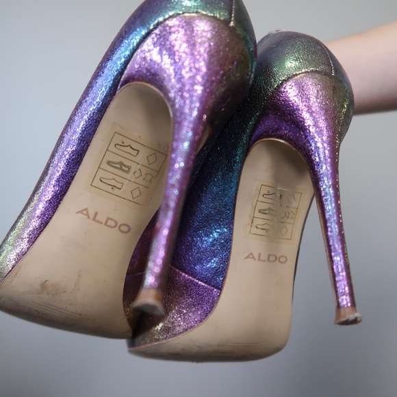 Aldo Gorgeous Metallic Rainbow High Heels - Picture 4 of 5